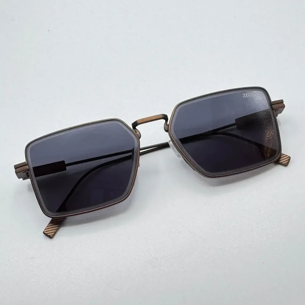 Ermenegildo Zegna Sunglasses EZ0243 38A Dark Bronze Frame Gray Lens 56-16-145